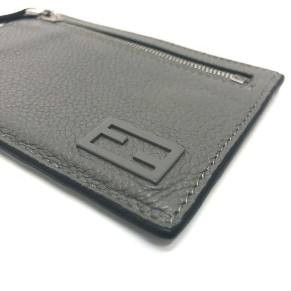 FENDI 7M0310 FF Baguette coin purse Card Case Leather gray/SilverHardware - Picture 11 of 11